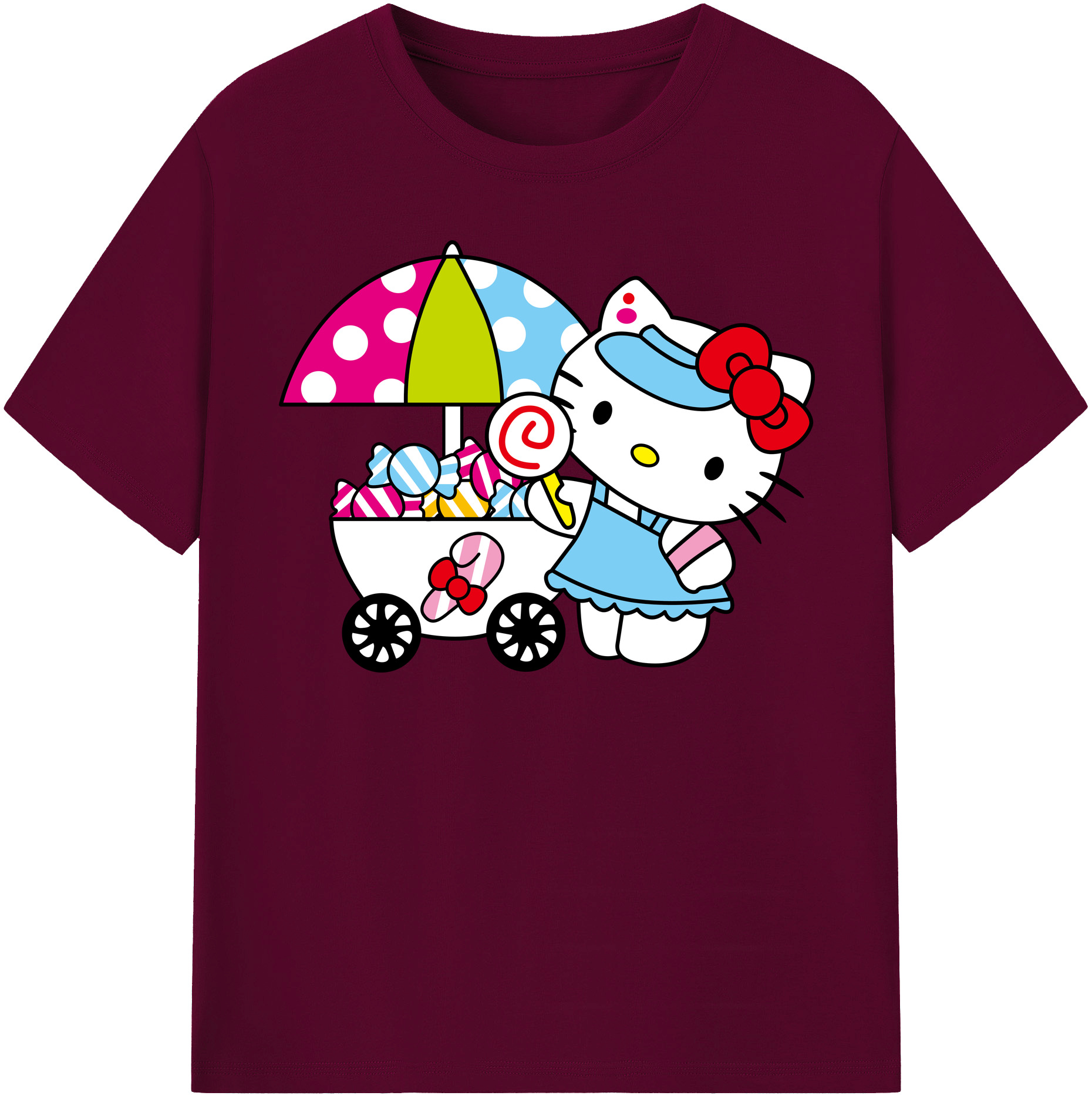 （画像用） Hello Kitty ハローキティ レディースカジュアルプリントTシャツ（綿100％）